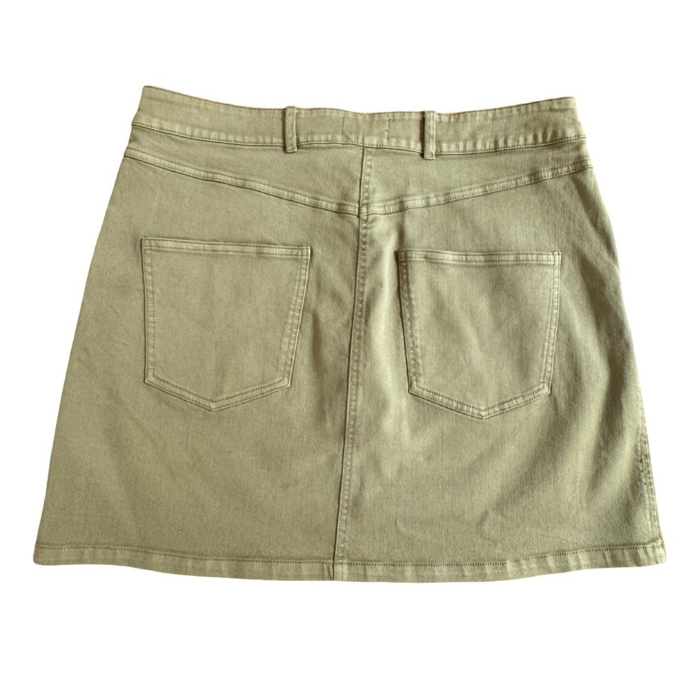 PILCRO Denim Mini Skirt in Olive Green - Picture 8 of 13